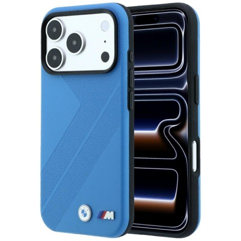 Etui BMW M Tire Track Metal Logo MagSafe do iPhone 18 Pro Max / 17 Pro Max niebieski