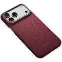 Etui PITAKA Edge Case Argyle MagSafe do iPhone 18 Pro Max / 17 Pro Max burgundowy