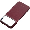 Etui PITAKA Edge Case Argyle MagSafe do iPhone 18 Pro Max / 17 Pro Max burgundowy