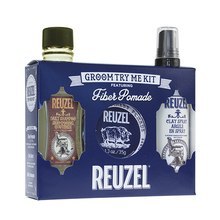Fiber Pomade Groom Try Me Kit - Gift set of hair care for men