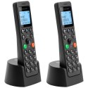 Telefon stacjonarny bezprzewodowy zestaw 2 szt. Motorola DOT202 czarny