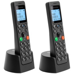 Telefon stacjonarny bezprzewodowy zestaw 2 szt. Motorola DOT202 czarny