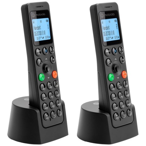 Telefon stacjonarny bezprzewodowy zestaw 2 szt. Motorola DOT202 czarny