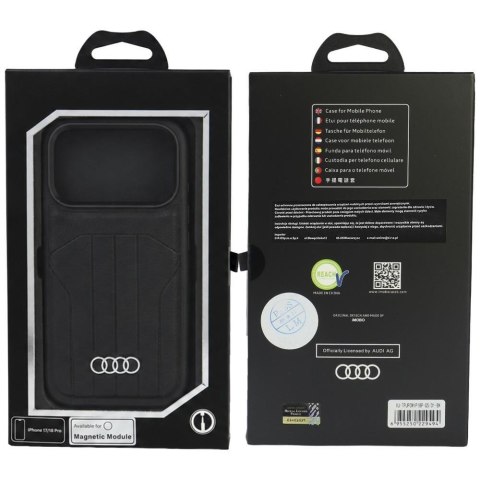 Etui Audi Synthetic Leather Case MagSafe do iPhone 18 Pro / 17 Pro czarny