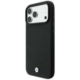 Etui BMW Kevlar Metal Logo MagSafe do iPhone 18 Pro Max / 17 Pro Max czarny