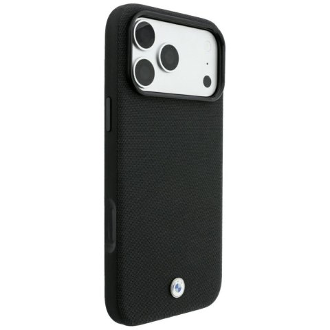 Etui BMW Kevlar Metal Logo MagSafe do iPhone 18 Pro Max / 17 Pro Max czarny