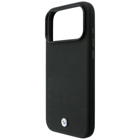 Etui BMW Kevlar Metal Logo MagSafe do iPhone 18 Pro Max / 17 Pro Max czarny
