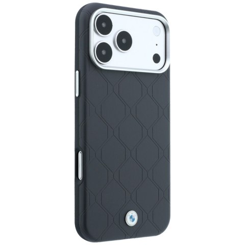 Etui BMW Sign Deboss Quilted Metal Logo MagSafe do iPhone 18 Pro / 17 Pro antracytowy