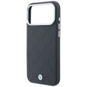 Etui BMW Sign Deboss Quilted Metal Logo MagSafe do iPhone 18 Pro / 17 Pro antracytowy