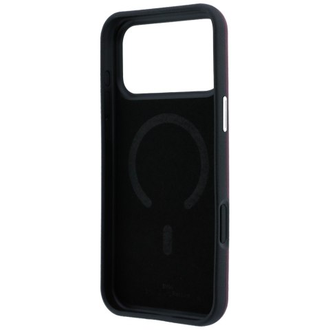 Etui BMW Sign Deboss Quilted Metal Logo MagSafe do iPhone 18 Pro / 17 Pro bordowy