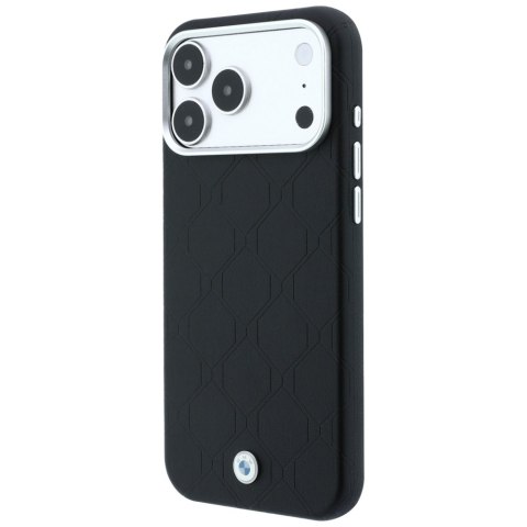 Etui BMW Sign Deboss Quilted Metal Logo MagSafe do iPhone 18 Pro / 17 Pro czarny