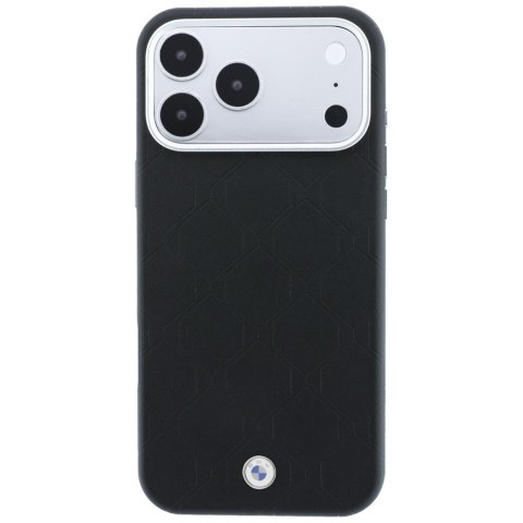 Etui BMW Sign Deboss Quilted Metal Logo MagSafe do iPhone 18 Pro / 17 Pro czarny