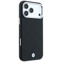 Etui BMW Sign Deboss Quilted Metal Logo MagSafe do iPhone 18 Pro / 17 Pro czarny