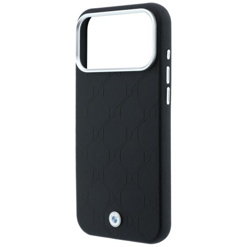 Etui BMW Sign Deboss Quilted Metal Logo MagSafe do iPhone 18 Pro / 17 Pro czarny