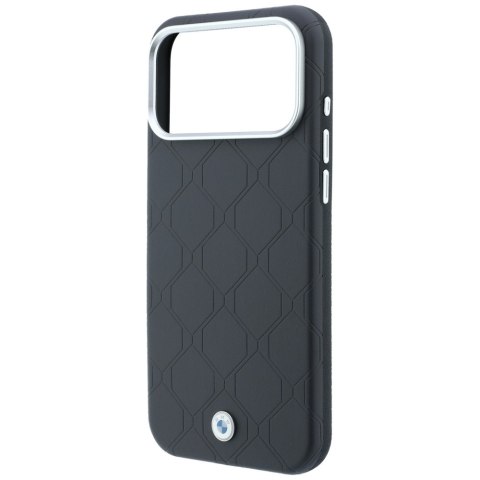 Etui BMW Sign Deboss Quilted Metal Logo MagSafe do iPhone 18 Pro Max / 17 Pro Max antracytowy