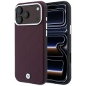 Etui BMW Sign Deboss Quilted Metal Logo MagSafe do iPhone 18 Pro Max / 17 Pro Max bordowy