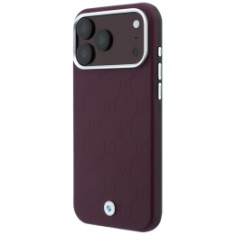 Etui BMW Sign Deboss Quilted Metal Logo MagSafe do iPhone 18 Pro Max / 17 Pro Max bordowy