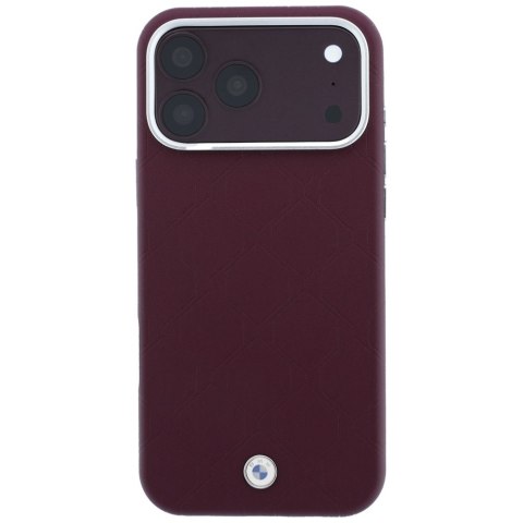 Etui BMW Sign Deboss Quilted Metal Logo MagSafe do iPhone 18 Pro Max / 17 Pro Max bordowy