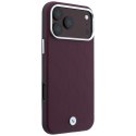 Etui BMW Sign Deboss Quilted Metal Logo MagSafe do iPhone 18 Pro Max / 17 Pro Max bordowy