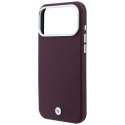 Etui BMW Sign Deboss Quilted Metal Logo MagSafe do iPhone 18 Pro Max / 17 Pro Max bordowy