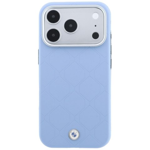 Etui BMW Sign Deboss Quilted Metal Logo MagSafe do iPhone 18 Pro Max / 17 Pro Max niebieski