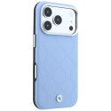 Etui BMW Sign Deboss Quilted Metal Logo MagSafe do iPhone 18 Pro Max / 17 Pro Max niebieski