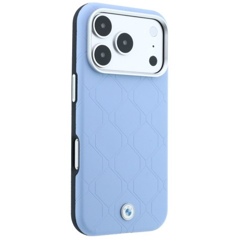 Etui BMW Sign Deboss Quilted Metal Logo MagSafe do iPhone 18 Pro Max / 17 Pro Max niebieski