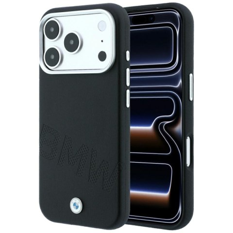 Etui BMW Sign Inclined Deboss Letters MagSafe do iPhone 18 Pro Max / 17 Pro Max czarny