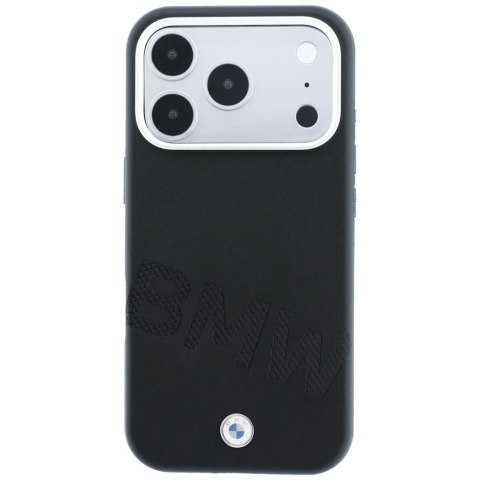 Etui BMW Sign Inclined Deboss Letters MagSafe do iPhone 18 Pro Max / 17 Pro Max czarny