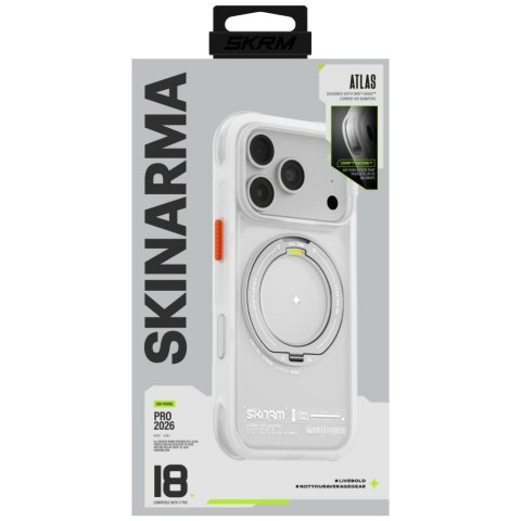Etui Skinarma Atlas MagSafe + Rotating Kick Stand do iPhone 18 Pro / 17 Pro biały
