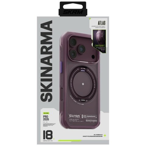Etui Skinarma Atlas MagSafe + Rotating Kick Stand do iPhone 18 Pro / 17 Pro burgundowy