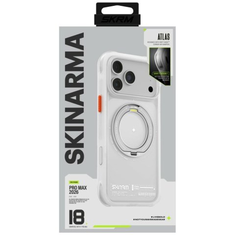 Etui Skinarma Atlas MagSafe + Rotating Kick Stand do iPhone 18 Pro Max / 17 Pro Max biały