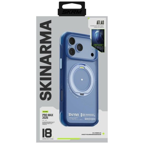 Etui Skinarma Atlas MagSafe + Rotating Kick Stand do iPhone 18 Pro Max / 17 Pro Max niebieski