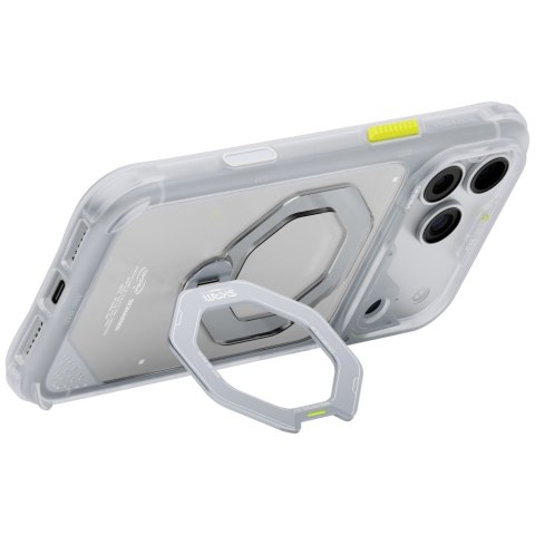 Etui Skinarma Saturn MagSafe + Rotating Kick Stand do iPhone 18 Pro / 17 Pro frost