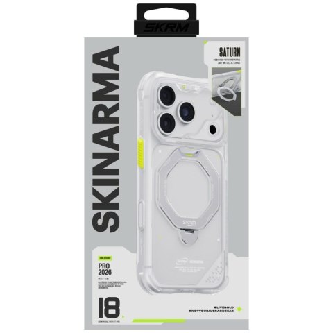 Etui Skinarma Saturn MagSafe + Rotating Kick Stand do iPhone 18 Pro / 17 Pro frost