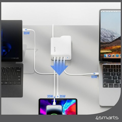 Ładowarka sieciowa 4smarts GaN Flex Pro Travel 200W 4 USB-C biała-white