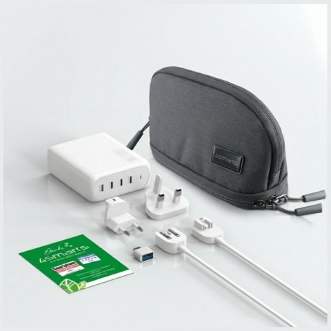 Ładowarka sieciowa 4smarts GaN Flex Pro Travel 200W 4 USB-C biała-white