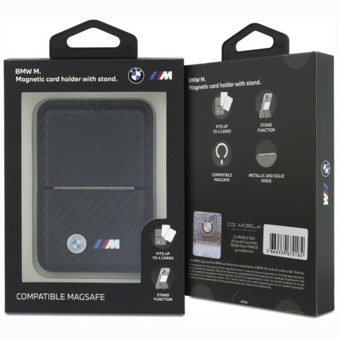 Portfel BMW M Carbon Metal Logos MagSafe czarny