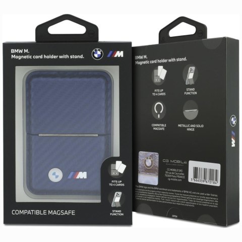 Portfel BMW M Carbon Metal Logos MagSafe granatowy