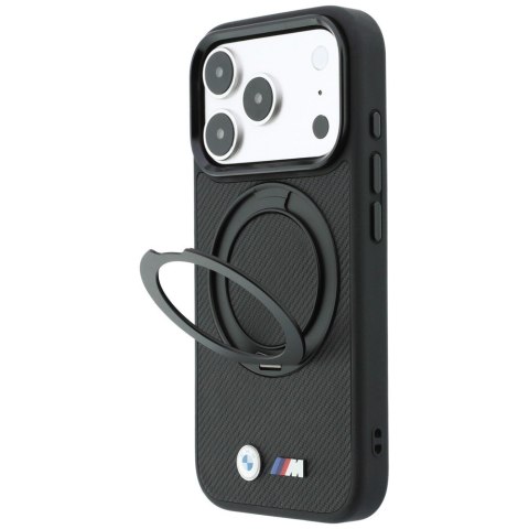 Etui BMW Kevlar Ring Stand 360 MagSafe do iPhone 18 Pro / 17 Pro czarny
