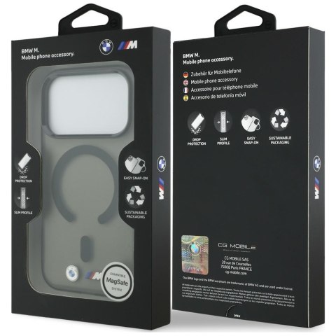 Etui BMW M IML Frosted Metal Logo & Trims MagSafe do iPhone 18 Pro Max / 17 Pro Max czarny