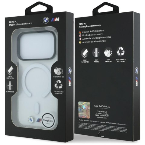 Etui BMW M IML Glossy Metal Logo & Trims MagSafe do iPhone 18 Pro Max / 17 Pro Max przezroczysty
