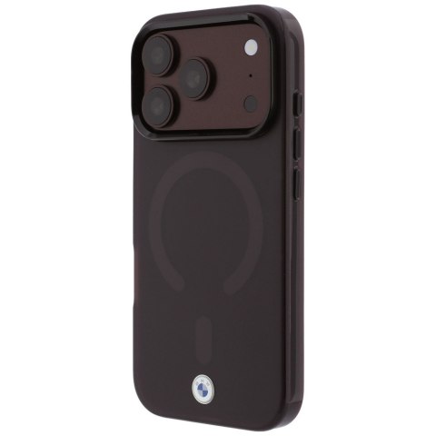 Etui BMW Sign Frosted IML & Metal Logo MagSafe do iPhone 18 Pro / 17 Pro burgundowy