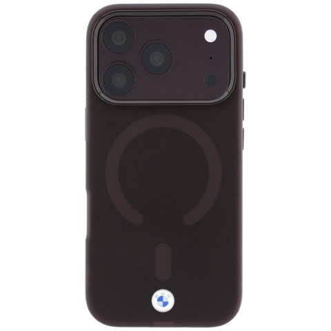 Etui BMW Sign Frosted IML & Metal Logo MagSafe do iPhone 18 Pro / 17 Pro burgundowy
