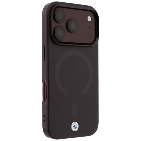 Etui BMW Sign Frosted IML & Metal Logo MagSafe do iPhone 18 Pro / 17 Pro burgundowy
