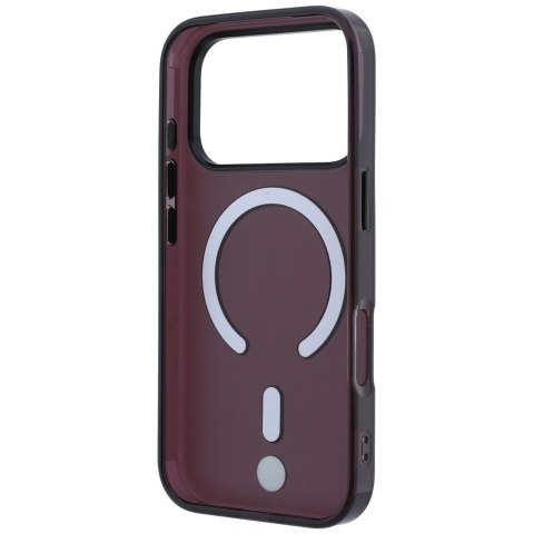Etui BMW Sign Frosted IML & Metal Logo MagSafe do iPhone 18 Pro / 17 Pro burgundowy