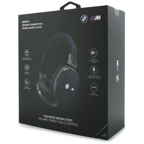 Słuchawki nauszne BMW Carbon Metal Parts and Logos Bluetooth ENC granatowy