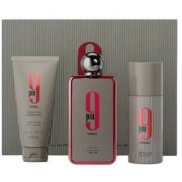 9 pm Rebel zestaw prezentowy EDP 100 ml, żel pod prysznic 150 ml a deospray 150 ml