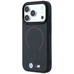 Etui BMW M Kevlar Red Print Ring Metal Logo MagSafe do iPhone 18 Pro Max / 17 Pro Max czarny
