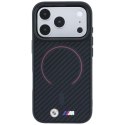 Etui BMW M Kevlar Red Print Ring Metal Logo MagSafe do iPhone 18 Pro Max / 17 Pro Max czarny